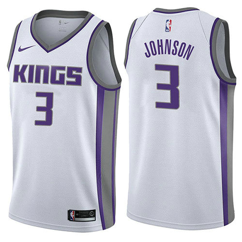 Camiseta Joe Johnson 3 Sacramento Kings Association 2017-18 Blanco Hombre