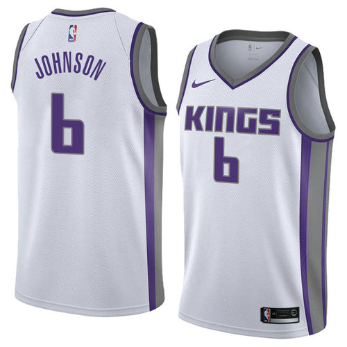 Camiseta Joe Johnson 6 Sacramento Kings Association 2018 Blanco Hombre