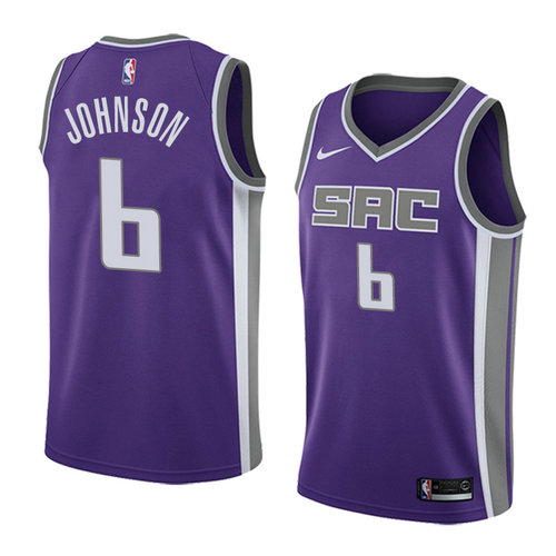 Camiseta Joe Johnson 6 Sacramento Kings Icon 2018 Púrpura Hombre