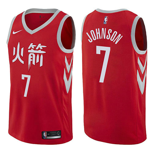 Camiseta Joe Johnson 7 Houston Rockets Ciudad 2017-18 Rojo Hombre