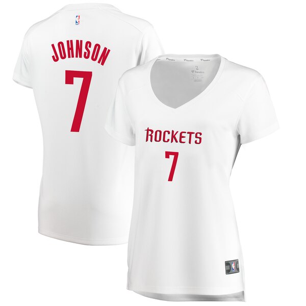 Camiseta Joe Johnson 7 Houston Rockets association edition Blanco Mujer