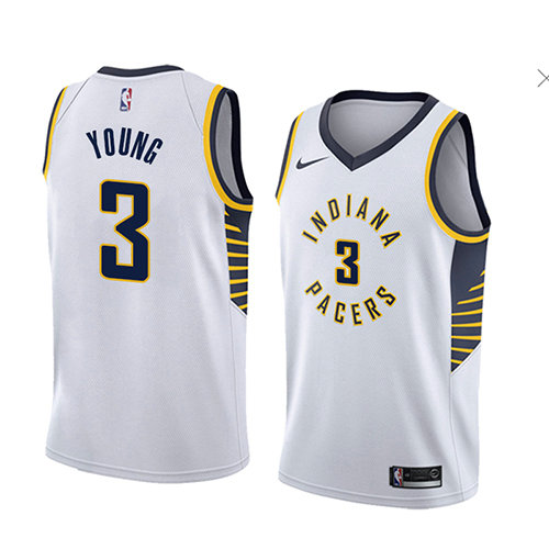 Camiseta Joe Young 3 Indiana Pacers Association 2018 Blanco Hombre