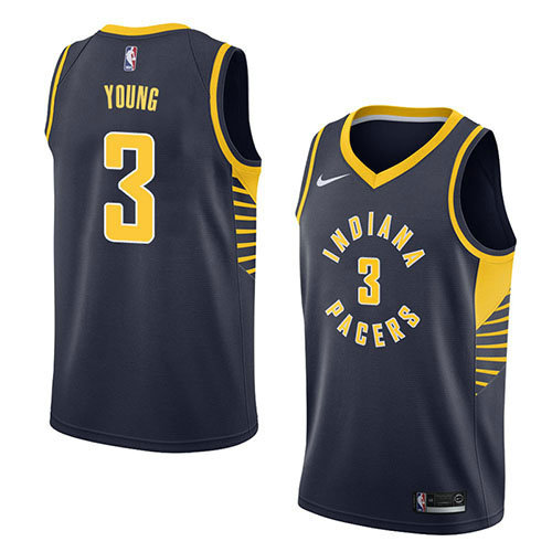 Camiseta Joe Young 3 Indiana Pacers Icon 2018 Azul Hombre