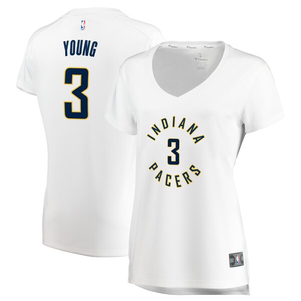 Camiseta Joe Young 3 Indiana Pacers association edition Blanco Mujer