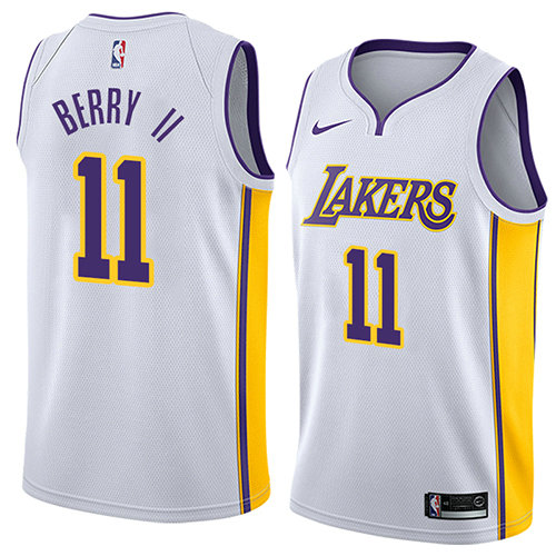 Camiseta Joel Berry II 11 Los Angeles Lakers Association 2018 Blanco Hombre
