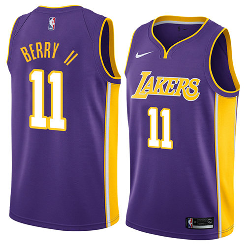 Camiseta Joel Berry II 11 Los Angeles Lakers Statement 2018 Púrpura Hombre