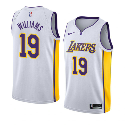 Camiseta Johnathan Williams 19 Los Angeles Lakers Association 2018 Blanco Hombre