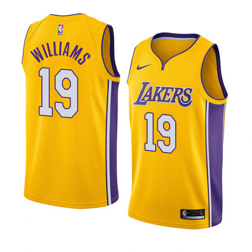 Camiseta Johnathan Williams 19 Los Angeles Lakers Icon 2018 Oro Hombre