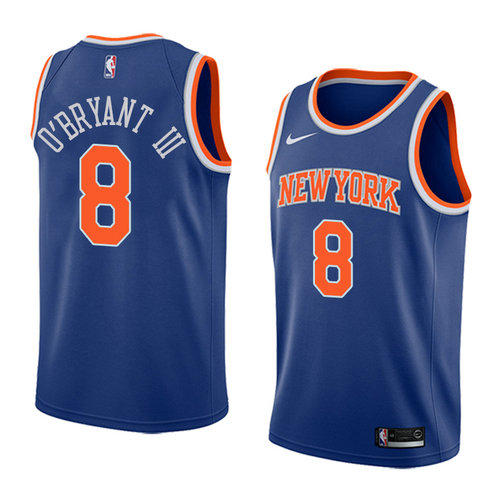 Camiseta Johnny O'bryant III 8 New York Knicks Icon 2018 Azul Hombre