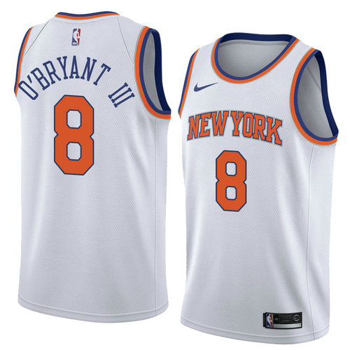 Camiseta Johnny O'bryant III 8 New York Knicks Statement 2018 Blanco Hombre