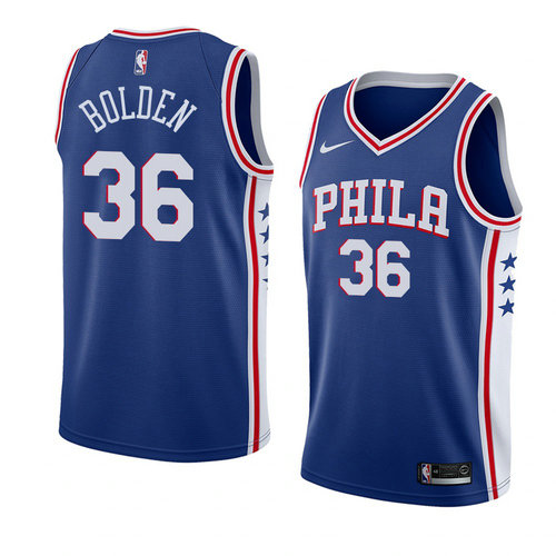 Camiseta Jonah Bolden 36 Philadelphia 76ers Icon 2018 Azul Hombre