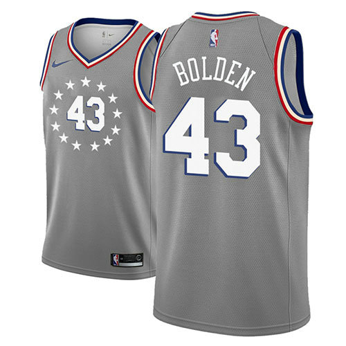 Camiseta Jonah Bolden 43 Philadelphia 76ers Ciudad 2018-19 Gris Hombre