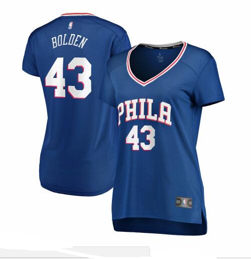 Camiseta Jonah Bolden 43 Philadelphia 76ers icon edition Azul Mujer