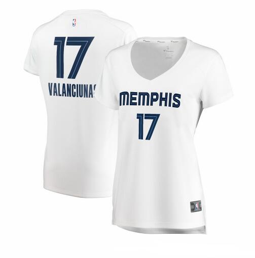 Camiseta Jonas Valanciunas 17 Memphis Grizzlies association edition Blanco Mujer