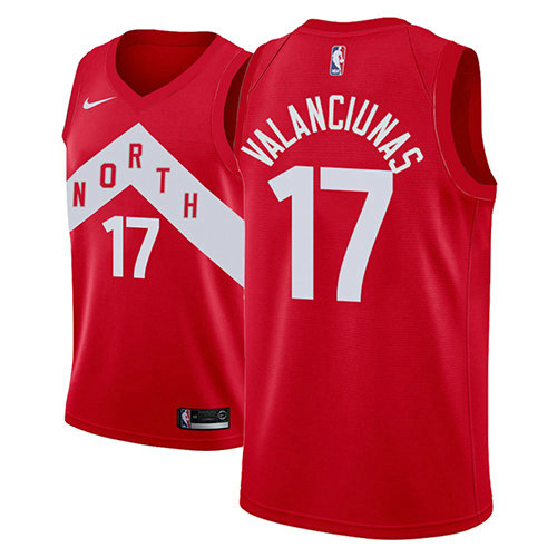 Camiseta Jonas Valanciunas 17 Toronto Raptors Earned 2018-19 Rojo Hombre