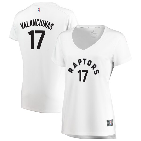 Camiseta Jonas Valanciunas 17 Toronto Raptors association edition Blanco Mujer