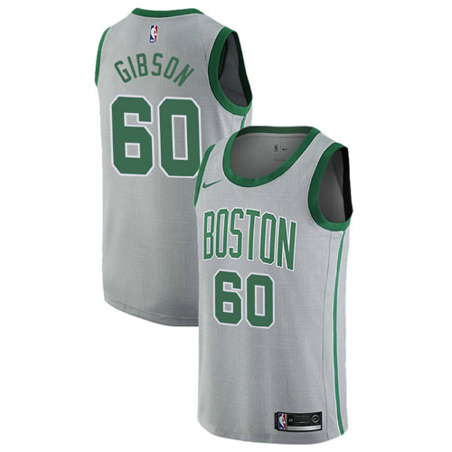 Camiseta Jonathan Gibson 60 Boston Celtics Ciudad 2017-18 Gris Hombre