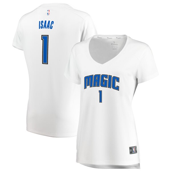 Camiseta Jonathan Isaac 1 Orlando Magic association edition Blanco Mujer