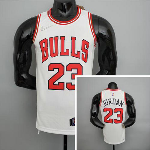 Camiseta Jordan 23 Chicago Bulls 75 aniversario blanco Hombre