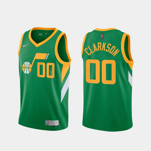 Camiseta Jordan Clarkson 0 Utah Jazz 2020-21 Earned Edition verde Hombre