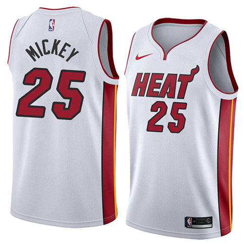 Camiseta Jordan Mickey 25 Miami Heat Association 2018 Blanco Hombre