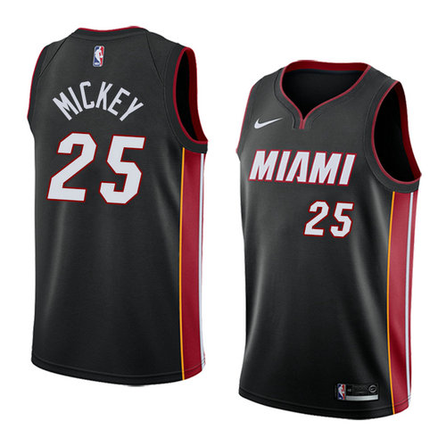 Camiseta Jordan Mickey 25 Miami Heat Icon 2018 Negro Hombre
