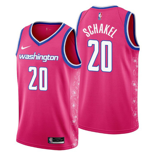 Camiseta Jordan Schakel 20 Washington Wizards 2022-2023 City Edition rosa Hombre