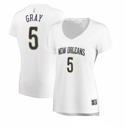 Camiseta Josh Gray 5 New Orleans Pelicans association edition Blanco Mujer