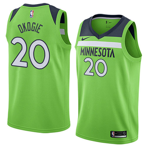 Camiseta Josh Okogie 20 Minnesota Timberwolves Statement 2018 Verde Hombre