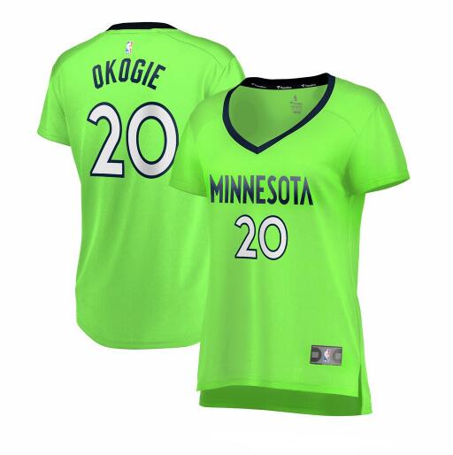 Camiseta Josh Okogie 20 Minnesota Timberwolves statement edition Verde Mujer