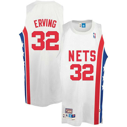 Camiseta Julius Erving 32 Brooklyn Nets Retro Blanco Hombre