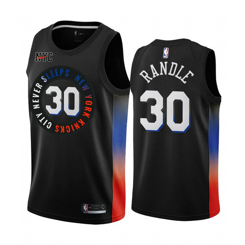 Camiseta Julius Randle 30 New York Knicks 2020-21 City Edition Negro Hombre