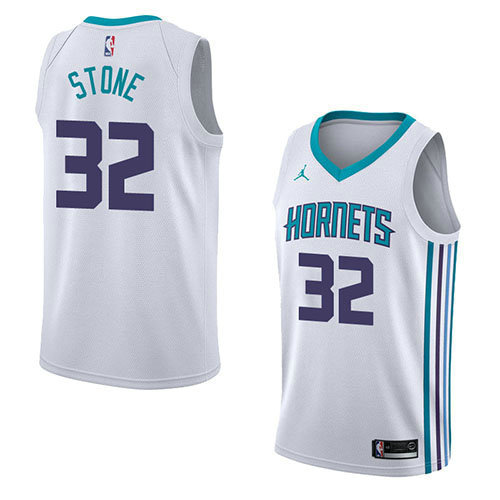 Camiseta Julyan Stone 32 Charlotte Hornets Association 2018 Blanco Hombre