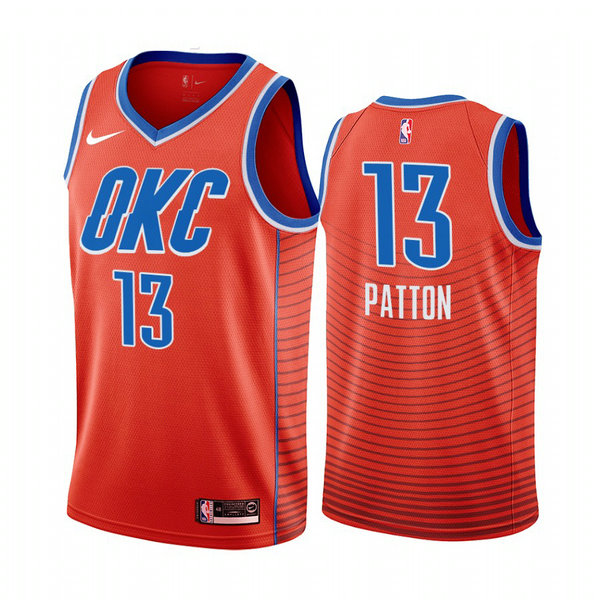 Camiseta Justin Patton 13 Oklahoma City Thunder 2020-21 Temporada Statement Naranja Hombre