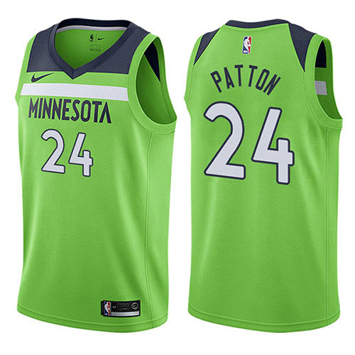 Camiseta Justin Patton 24 Minnesota Timberwolves Statement 2017-18 Verde Hombre
