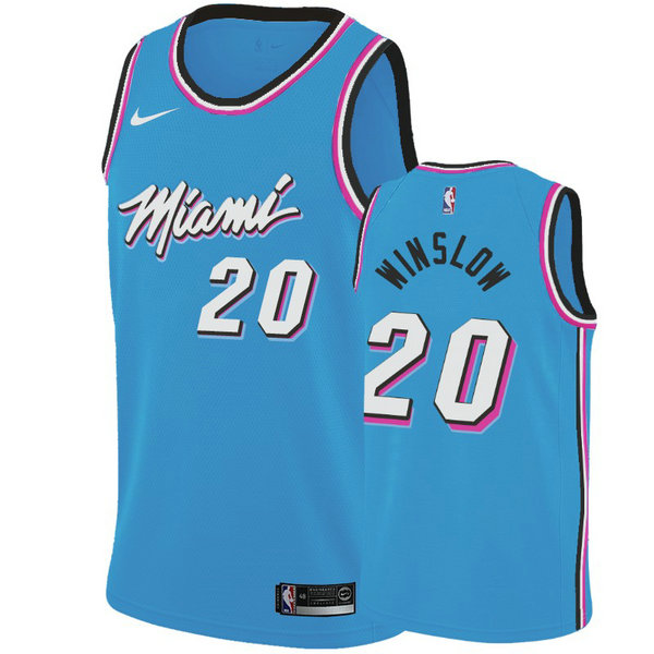 Camiseta Justise Winslow 20 Miami Heat 2019-2020 Azul Hombre