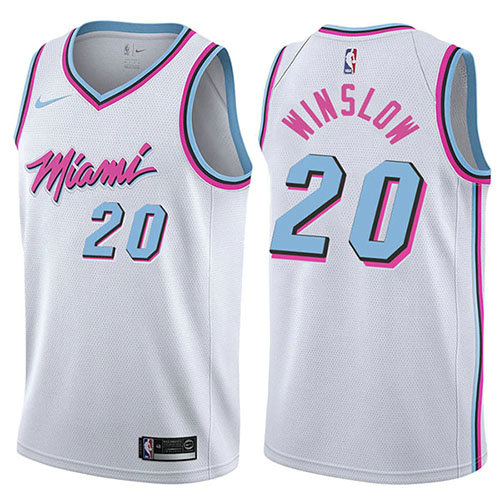 Camiseta Justise Winslow 20 Miami Heat Ciudad 2017-18 Blanco Hombre
