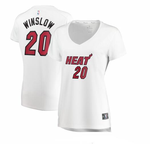 Camiseta Justise Winslow 20 Miami Heat association edition Blanco Mujer