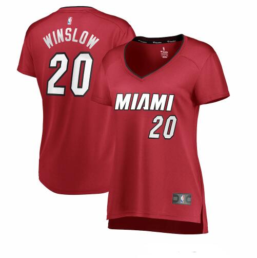 Camiseta Justise Winslow 20 Miami Heat statement edition Rojo Mujer