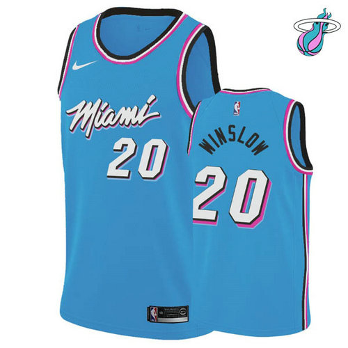 Camiseta Justise Winslow 20 Miami Heat vice night azul Hombre