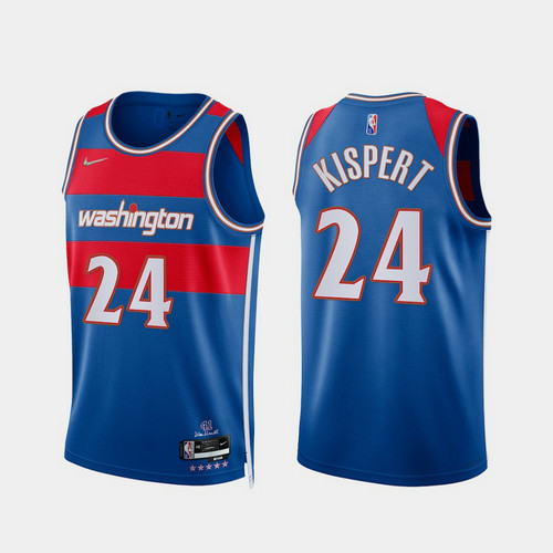 Camiseta KISPERT 24 Washington Wizards 2022 75 aniversario edición de la ciudad Azul Hombre