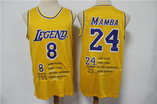 Camiseta KOBE 8+24 Los Angeles Lakers Edición de honor amarillo Hombre