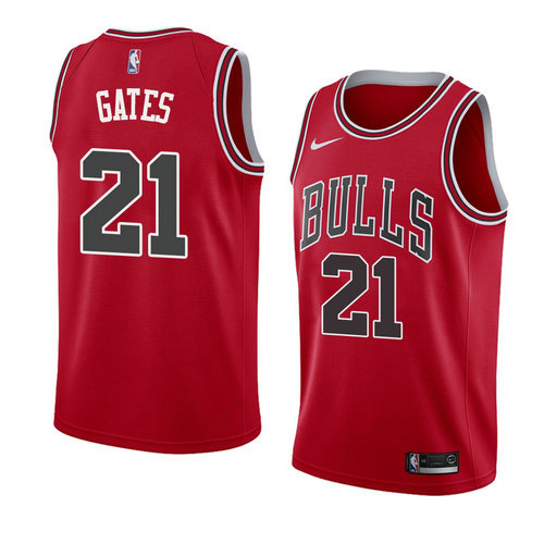 Camiseta Kaiser Gates 21 Chicago Bulls Icon 2018 Rojo Hombre