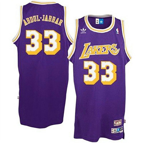 Camiseta Kareem Abdul-Jabbar 33 Los Angeles Lakers Retro Púrpura Hombre