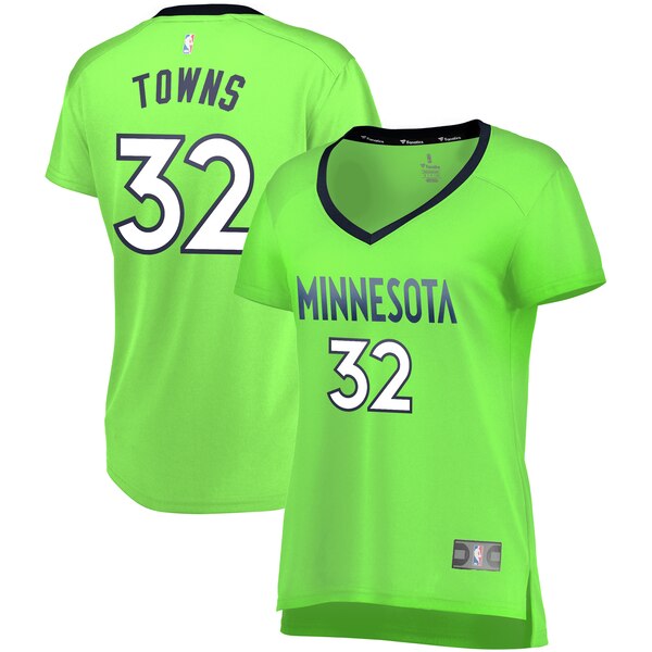 Camiseta Karl-Anthony 32 Minnesota Timberwolves statement edition Verde Mujer