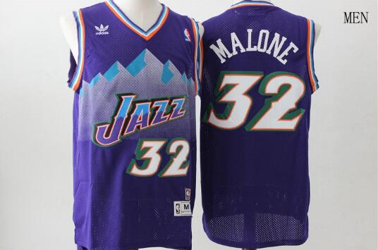 Camiseta Karl Malone 32 Utah Jazz Baloncesto Púrpura Hombre