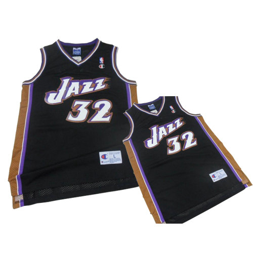 Camiseta Karl Malone 32 Utah Jazz Retro Negro Hombre