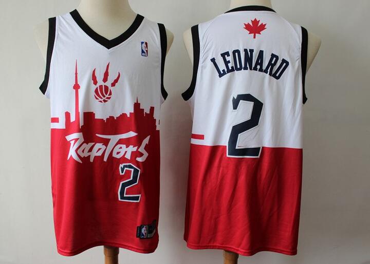Camiseta Kawhi Leonard 2 Toronto Raptors 2019 Baloncesto blanco rojo Hombre