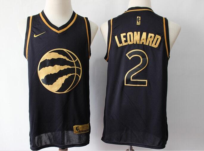 Camiseta Kawhi Leonard 2 Toronto Raptors 2019 Baloncesto dorado Hombre