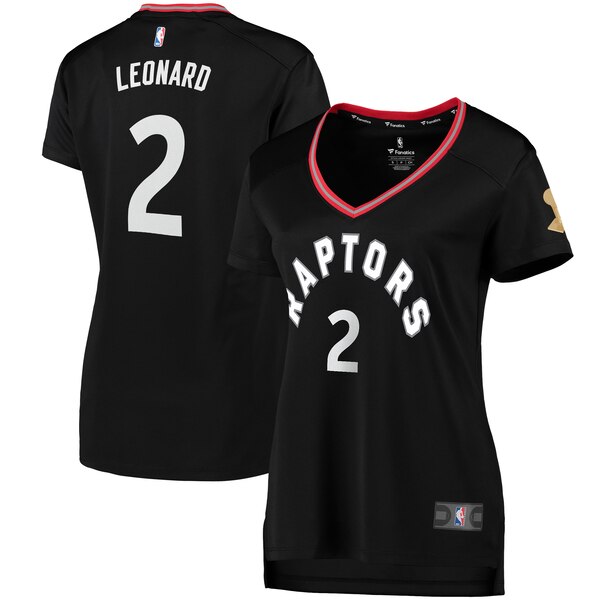Camiseta Kawhi Leonard 2 Toronto Raptors 2019 statement edition Negro Mujer